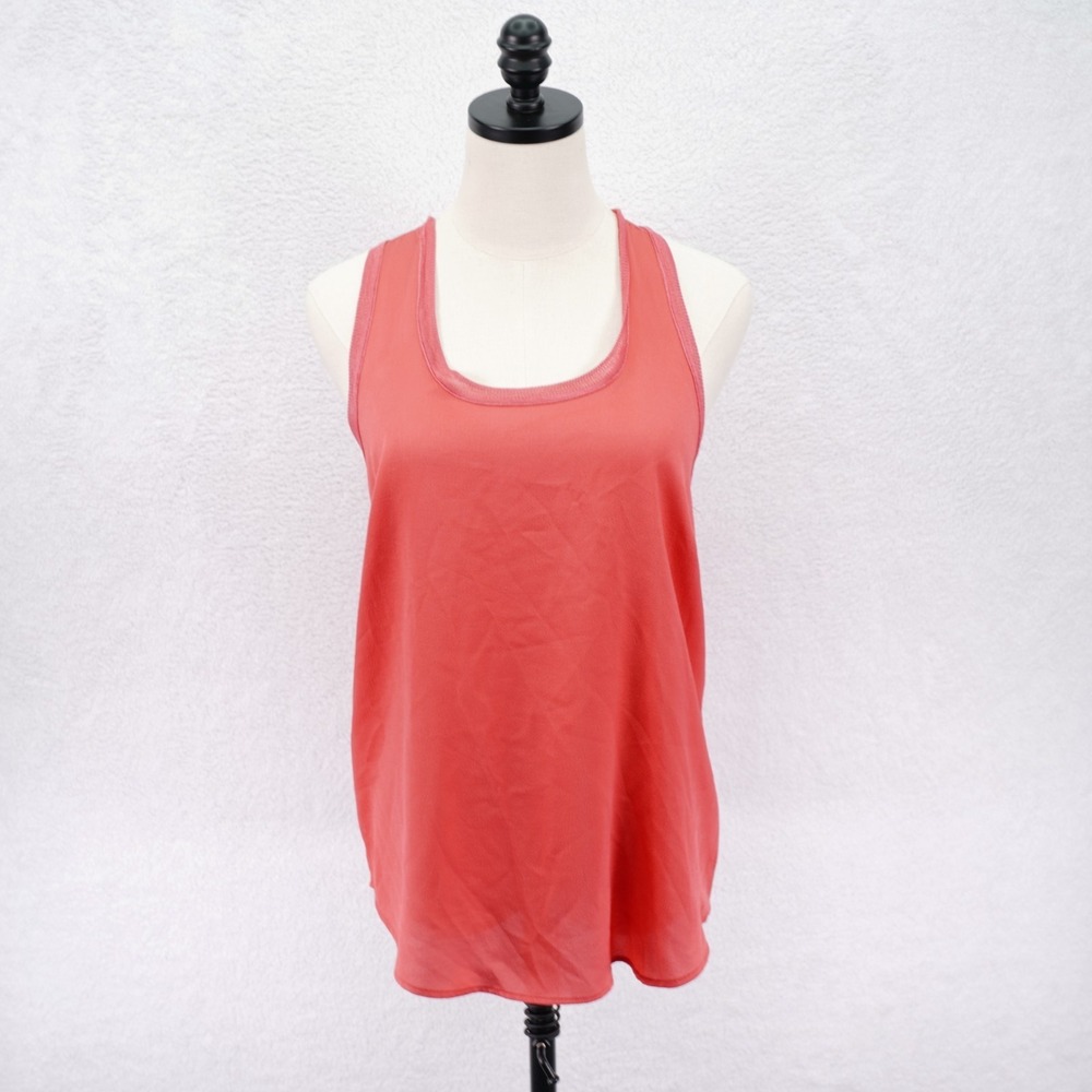 Banana Republic Peach Pink Tank Top -Small-‎ Textured Polyester Lace Racerback